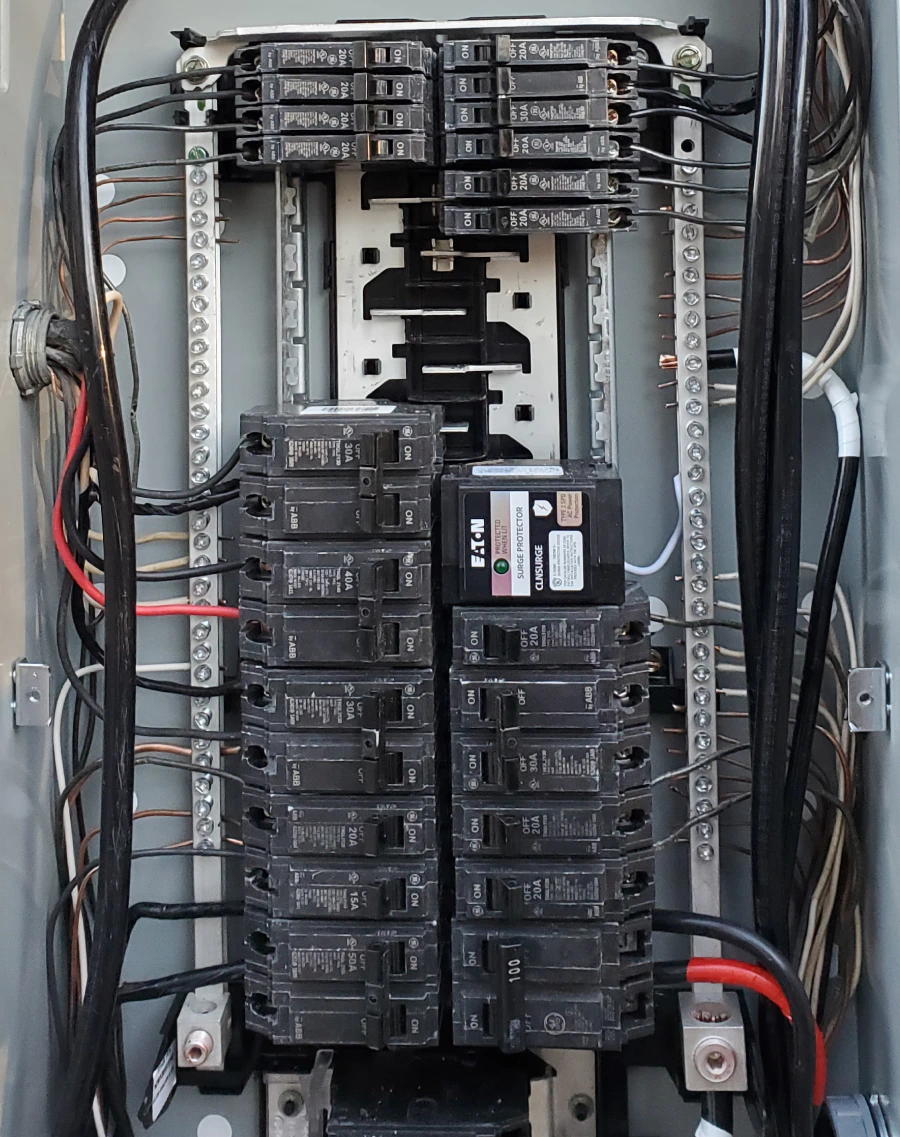 close up of residential electric panel